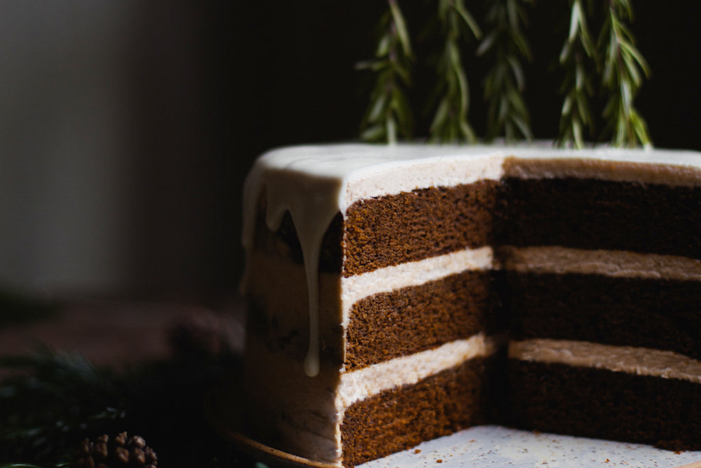 Vegan Gingerbread Cake + Chai Buttercream