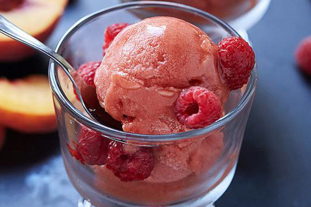 No-Churn Peach & Raspberry Tea Sorbet